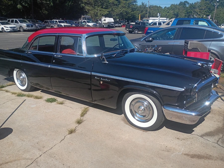 1956 Chrysler New Yorker restoration, front three-quarter view